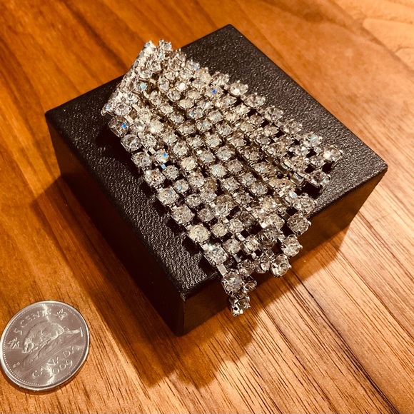 Broche vintage/pierre du Rhin/cascades. Cascade vintage rhinestone brooch. - Picture 2 of 3